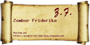 Zombor Friderika névjegykártya